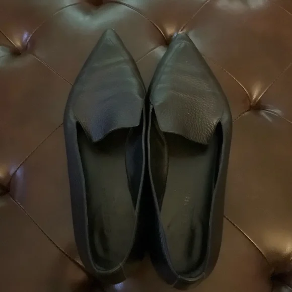 (Lori) Everlane Black Leather Loafers Italy sz 9 - Picture 2 of 6